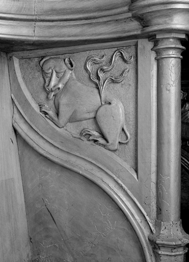 Parclose à droite de la huitième stalle haute. © Région Bourgogne-Franche-Comté, Inventaire du patrimoine