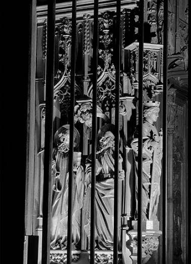 Première jouée haute : saint Pierre et saint Paul. © Région Bourgogne-Franche-Comté, Inventaire du patrimoine