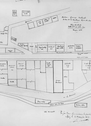 Modern Garage Barbaud [...] Plan des abords, 1933. © Région Bourgogne-Franche-Comté, Inventaire du patrimoine