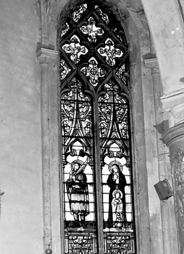 Baie n° 1 : saint Vernier et Education de la Vierge. © Région Bourgogne-Franche-Comté, Inventaire du patrimoine