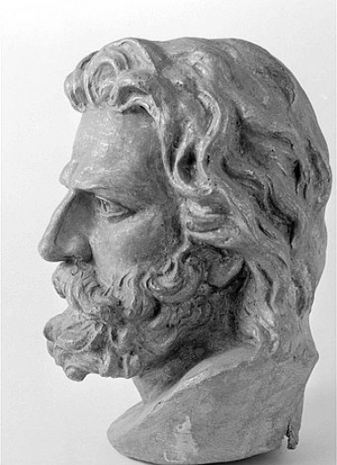 Figure d'homme vu de profil, d'après le personnage central du Départ des volontaires de 1792 par François Rude. © Région Bourgogne-Franche-Comté, Inventaire du patrimoine