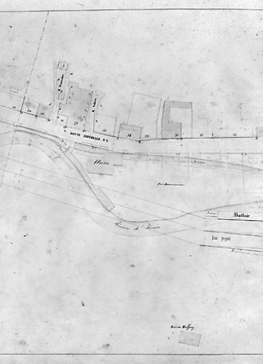 Morez. Plan d'alignements [5e division : partie gauche], 1845-1859. © Région Bourgogne-Franche-Comté, Inventaire du patrimoine