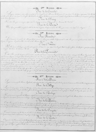 Morez. Plan d'alignements [2e page de l'Etat des rues et autres voies publiques...], 1845-1859. © Région Bourgogne-Franche-Comté, Inventaire du patrimoine