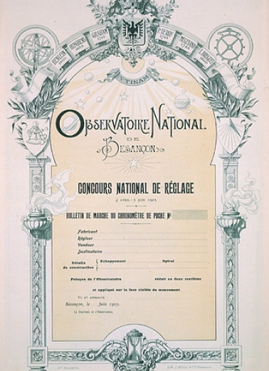 [Bulletin de marche d'un chronomètre de poche au concours national de réglage des 4 avril-3 juin 1905]. © Région Bourgogne-Franche-Comté, Inventaire du patrimoine