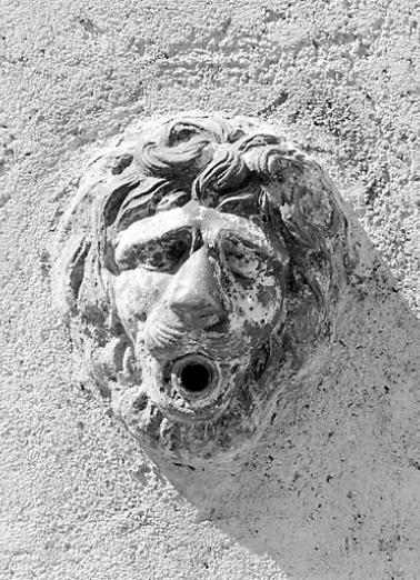 Bâtiment 3 rue Etienne Dolet : mufle de lion du point d'eau. © Région Bourgogne-Franche-Comté, Inventaire du patrimoine