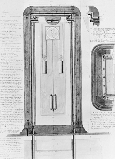 [Coupe d'une armoire à température contrôlée], limite 19e siècle 20e siècle. © Région Bourgogne-Franche-Comté, Inventaire du patrimoine