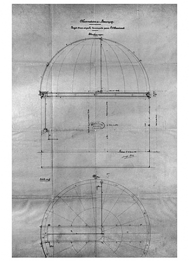 Observatoire de Besançon. Projet d'une coupole tournante pour l'altazimut, 1890. © Région Bourgogne-Franche-Comté, Inventaire du patrimoine