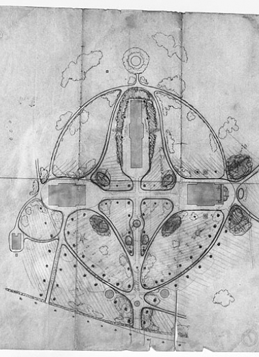 [Projet de transformation du terrain de l'observatoire en parc boisé : plan de la partie nord], 1903. © Région Bourgogne-Franche-Comté, Inventaire du patrimoine