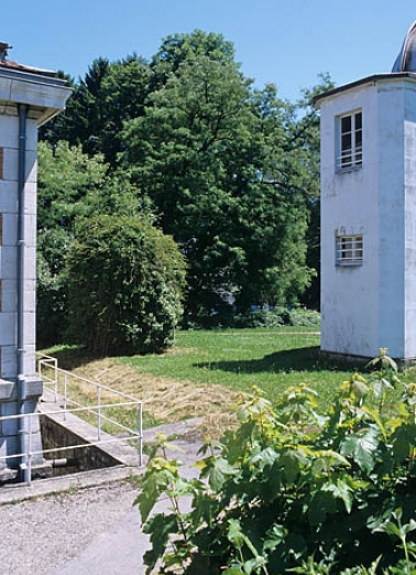 Partie nord : châtaignier vu depuis l'allée menant au pavillon de la méridienne. © Région Bourgogne-Franche-Comté, Inventaire du patrimoine