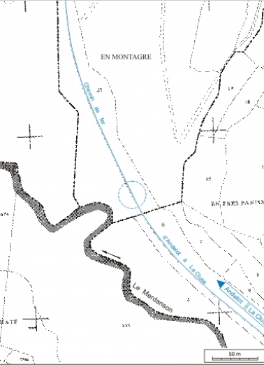 Plan-masse et de situation. Extrait du plan cadastral informatisé, 2006, section A, échelle 1:2000. © Région Bourgogne-Franche-Comté, Inventaire du patrimoine