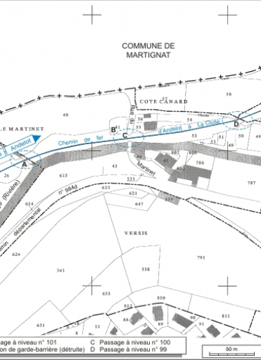 Plan-masse et de situation. Extrait du plan cadastral informatisé, 2006, section A, échelle 1:2000. © Région Bourgogne-Franche-Comté, Inventaire du patrimoine