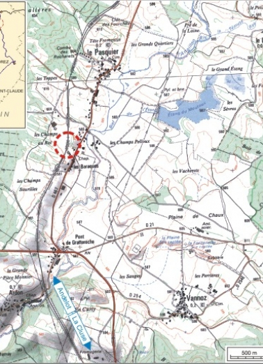 Carte et schéma de localisation. Carte topographique, IGN, 2000, dalle F087_047, échelle 1:25 000. Scan 25, licence n° 2008/CISE/2968. © Région Bourgogne-Franche-Comté, Inventaire du patrimoine Carte et schéma de localisation. Carte topographique, IGN, 2000, dalle F087_047, échelle 1:25 000. Scan 25, licence n° 2008/CISE/2968. © Région Bourgogne-Franche-Comté, Inventaire du patrimoine