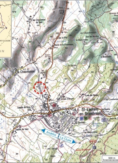 Carte et schéma de localisation. Carte topographique, IGN, 2000, dalle F087_049, échelle 1:25 000. Scan 25, licence n° 2008/CISE/2968. © Région Bourgogne-Franche-Comté, Inventaire du patrimoine