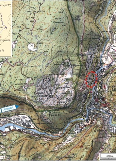 Carte et schéma de localisation. Carte topographique, IGN, 2000, dalles F086_051, F086_052, F087_051 et F087_052, échelle 1:25 000. Scan 25, licence n° 2008/CISE/2968. © Région Bourgogne-Franche-Comté, Inventaire du patrimoine
