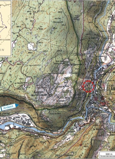 Carte et schéma de localisation. Carte topographique, IGN, 2000, dalles F086_051, F086_052, F087_051 et F087_052, échelle 1:25 000. Scan 25, licence n° 2008/CISE/2968. © Région Bourgogne-Franche-Comté, Inventaire du patrimoine