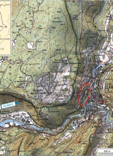 Carte et schéma de localisation. Carte topographique, IGN, 2000, dalles F086_051, F086_052, F087_051 et F087_052, échelle 1:25 000. Scan 25, licence n° 2008/CISE/2968. © Région Bourgogne-Franche-Comté, Inventaire du patrimoine