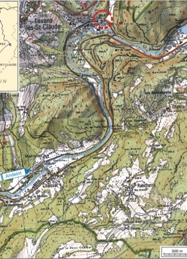 Carte et schéma de localisation. Carte topographique, IGN, 2000, dalle F086_052, échelle 1:25 000. Scan 25, licence n° 2008/CISE/2968. © Région Bourgogne-Franche-Comté, Inventaire du patrimoine