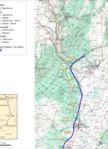 Carte et schéma de localisation des ouvrages : d'Andelot-en-Montagne à Vers-en-Montagne. Carte topographique, IGN, 2000, dalle F087-046, échelle 1:48 000. Scan 25, licence n° 2008/CISE/2968. © Région Bourgogne-Franche-Comté, Inventaire du patrimoine Carte et schéma de localisation des ouvrages : d'Andelot-en-Montagne à Vers-en-Montagne. Carte topographique, IGN, 2000, dalle F087-046, échelle 1:48 000. Scan 25, licence n° 2008/CISE/2968. © Région Bourgogne-Franche-Comté, Inventaire du patrimoine