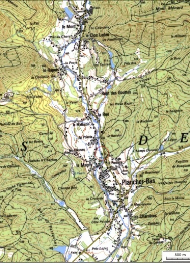 Carte de localisation. Carte topographique au 1:25000, I.G.N., Ballon d'Alsace, 3520 ET. SCAN 25 © IGN - 2008, Licence n°2008CISE29-68. © Région Bourgogne-Franche-Comté, Inventaire du patrimoine