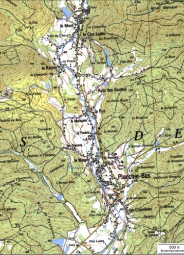 Carte de localisation. Carte topographique au 1:25000, I.G.N., Ballon d'Alsace, 3520 ET. SCAN 25 © IGN - 2008, Licence n°2008CISE29-68. © Région Bourgogne-Franche-Comté, Inventaire du patrimoine