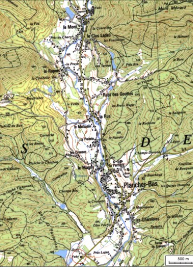 Carte de localisation. Carte topographique au 1:25000, I.G.N., Ballon d'Alsace, 3520 ET. SCAN 25 © IGN - 2008, Licence n°2008CISE29-68. © Région Bourgogne-Franche-Comté, Inventaire du patrimoine