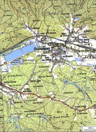 Carte de localisation. Carte topographique au 1:25000, I.G.N., Ballon d'Alsace, 3520 ET. SCAN 25 © IGN - 2008, Licence n°2008CISE29-68. © Région Bourgogne-Franche-Comté, Inventaire du patrimoine