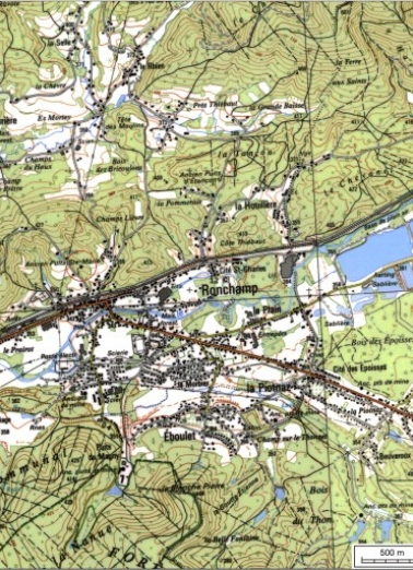 Carte de localisation. Carte topographique au 1:25000, I.G.N., Ballon d'Alsace, 3520 ET. SCAN 25 © IGN - 2008, Licence n°2008CISE29-68. © Région Bourgogne-Franche-Comté, Inventaire du patrimoine