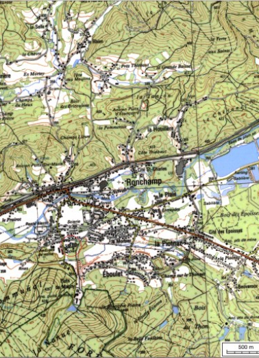 Carte de localisation. Carte topographique au 1:25000, I.G.N., Ballon d'Alsace, 3520 ET. SCAN 25 © IGN - 2008, Licence n°2008CISE29-68. © Région Bourgogne-Franche-Comté, Inventaire du patrimoine