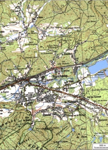 Carte de localisation. Carte topographique au 1:25000, I.G.N., Ballon d'Alsace, 3520 ET. SCAN 25 © IGN - 2008, Licence n°2008CISE29-68. © Région Bourgogne-Franche-Comté, Inventaire du patrimoine