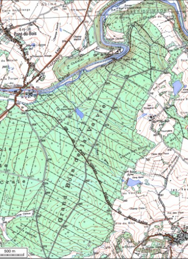 Carte de localisation. Carte topographique au 1:25000, I.G.N., Saint-Loup-sur-Semouse, 3419 O. SCAN 25 © IGN - 2008, Licence n°2008CISE29-68. © Région Bourgogne-Franche-Comté, Inventaire du patrimoine