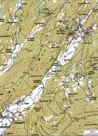 Carte de localisation. Carte topographique au 1:25000, I.G.N., Ballon d'Alsace, 3520 E. SCAN 25 © IGN - 2008, Licence n°2008CISE29-68. © Région Bourgogne-Franche-Comté, Inventaire du patrimoine