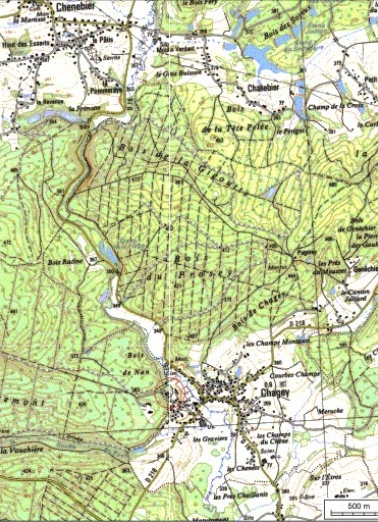 Carte de localisation. Carte topographique au 1:25000, I.G.N., Belfort, 3621 OT. SCAN 25 © IGN - 2008, Licence n°2008CISE29-68. © Région Bourgogne-Franche-Comté, Inventaire du patrimoine