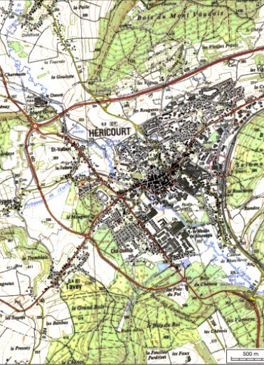 Carte de localisation. Carte topographique au 1:25000, I.G.N., Belfort, 3621 OT. SCAN 25 © IGN - 2008, Licence n°2008CISE29-68. © Région Bourgogne-Franche-Comté, Inventaire du patrimoine