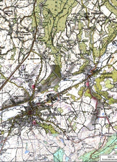 Carte de localisation. Carte topographique au 1:25000, I.G.N., Remiremont, 3519 O. SCAN 25 © IGN - 2008, Licence n°2008CISE29-68. © Région Bourgogne-Franche-Comté, Inventaire du patrimoine