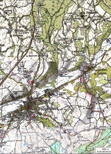 Carte de localisation. Carte topographique au 1:25000, I.G.N., Remiremont, 3519 O. SCAN 25 © IGN - 2008, Licence n°2008CISE29-68. © Région Bourgogne-Franche-Comté, Inventaire du patrimoine