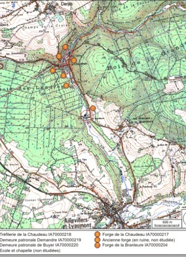 Carte de localisation. Carte topographique au 1:25000, I.G.N., Saint-Loup-sur-Semouse, 3419 O. SCAN 25 © IGN - 2008, Licence n°2008CISE29-68. © Région Bourgogne-Franche-Comté, Inventaire du patrimoine Carte de localisation. Carte topographique au 1:25000, I.G.N., Saint-Loup-sur-Semouse, 3419 O. SCAN 25 © IGN - 2008, Licence n°2008CISE29-68. © Région Bourgogne-Franche-Comté, Inventaire du patrimoine