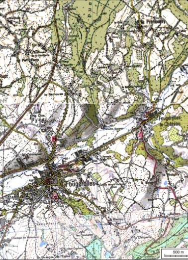 Carte de localisation. Carte topographique au 1:25000, I.G.N., Remiremont, 3519 O. SCAN 25 © IGN - 2008, Licence n°2008CISE29-68. © Région Bourgogne-Franche-Comté, Inventaire du patrimoine