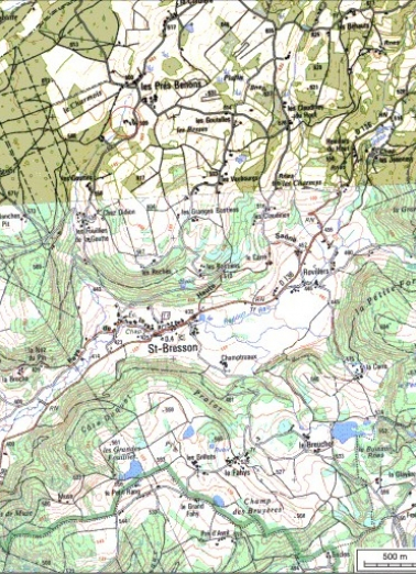 Carte de localisation. Carte topographique au 1:25000, I.G.N., Remiremont, 3519 OT. SCAN 25 © IGN - 2008, Licence n°2008CISE29-68. © Région Bourgogne-Franche-Comté, Inventaire du patrimoine