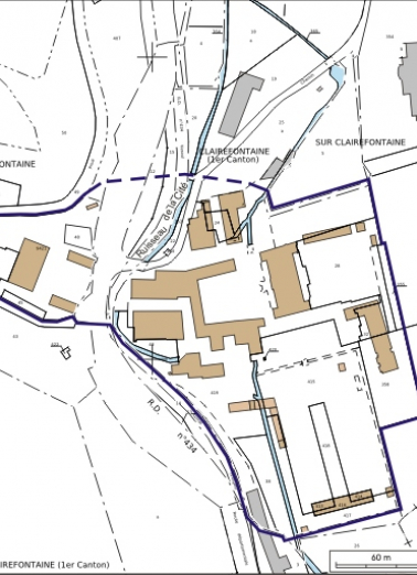 Plan-masse et de situation. Extrait du plan cadastral numérisé, 2008, section ZM, 1:2000. Source : Direction générale des Finances Publiques - Cadastre ; mise à jour : 2008. © Région Bourgogne-Franche-Comté, Inventaire du patrimoine
