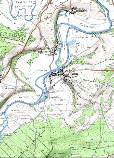 Carte de localisation. Carte topographique au 1:25000, I.G.N., Jussey, 3320 O. SCAN 25 © IGN - 2008, Licence n°2008CISE29-68. © Région Bourgogne-Franche-Comté, Inventaire du patrimoine Carte de localisation. Carte topographique au 1:25000, I.G.N., Jussey, 3320 O. SCAN 25 © IGN - 2008, Licence n°2008CISE29-68. © Région Bourgogne-Franche-Comté, Inventaire du patrimoine
