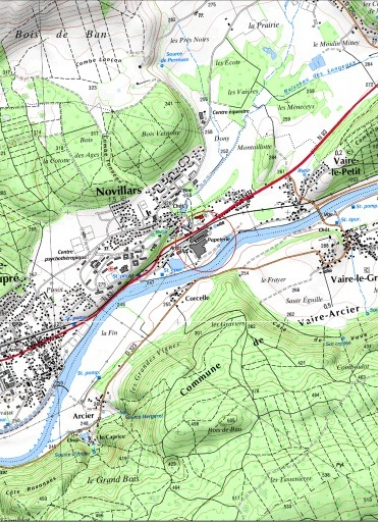 Carte de localisation. SCAN 25 © IGN - 2008, Licence n°2008CISE29-68. © Région Bourgogne-Franche-Comté, Inventaire du patrimoine