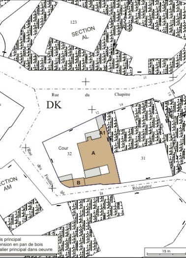 Plan masse et de situation. Extrait du plan cadastral, 1974, section AL. © Région Bourgogne-Franche-Comté, Inventaire du patrimoine