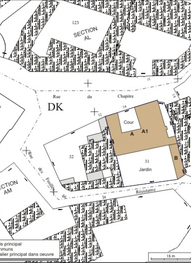 Plan masse et de situation. Extrait du plan cadastral, 1974, section AL. © Région Bourgogne-Franche-Comté, Inventaire du patrimoine