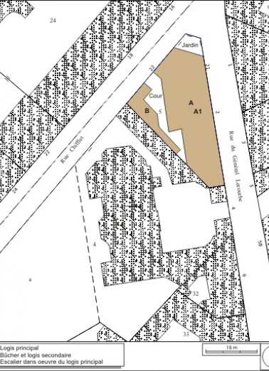 Plan masse et de situation. Extrait du plan cadastral, 1974, section AP. © Région Bourgogne-Franche-Comté, Inventaire du patrimoine