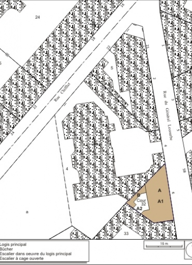 Plan masse et de situation. Extrait du plan cadastral, 1974, section AP. © Région Bourgogne-Franche-Comté, Inventaire du patrimoine