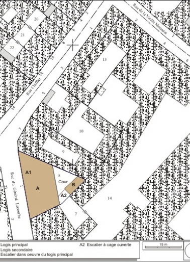 Plan masse et de situation. Extrait du plan cadastral, 1974, section AP. © Région Bourgogne-Franche-Comté, Inventaire du patrimoine