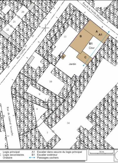 Plan masse et de situation. Extrait du plan cadastral, 1974, section AP. © Région Bourgogne-Franche-Comté, Inventaire du patrimoine
