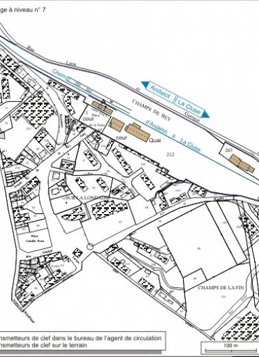 Plan de situation. Extrait du plan cadastral informatisé, 2006, section AE, échelle 1:3500. © Région Bourgogne-Franche-Comté, Inventaire du patrimoine