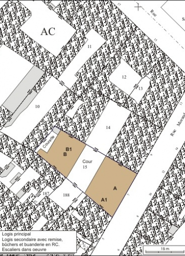 Plan masse et de situation. Extrait du plan cadastral, 1974, section AC. © Région Bourgogne-Franche-Comté, Inventaire du patrimoine