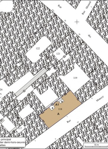 Plan masse et de situation. Extrait du plan cadastral, 1974, section AC. © Région Bourgogne-Franche-Comté, Inventaire du patrimoine